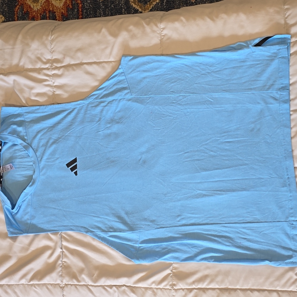 Adidas Men's Blue Sleeveless Shirt